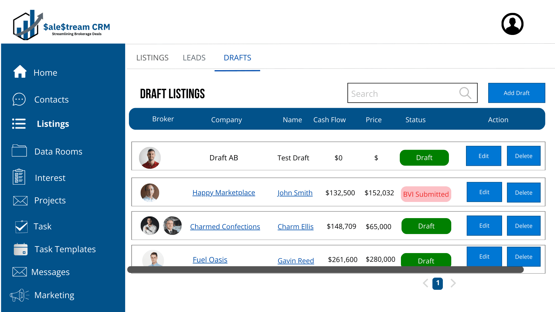Salestream CRM listings